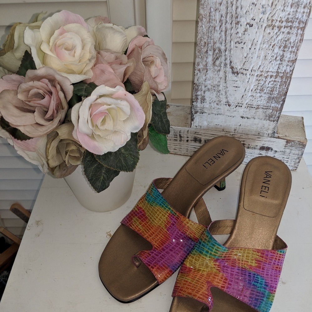 Vaneli Heels Women's sz 7.5 Rainbow - Picture 1 of 5